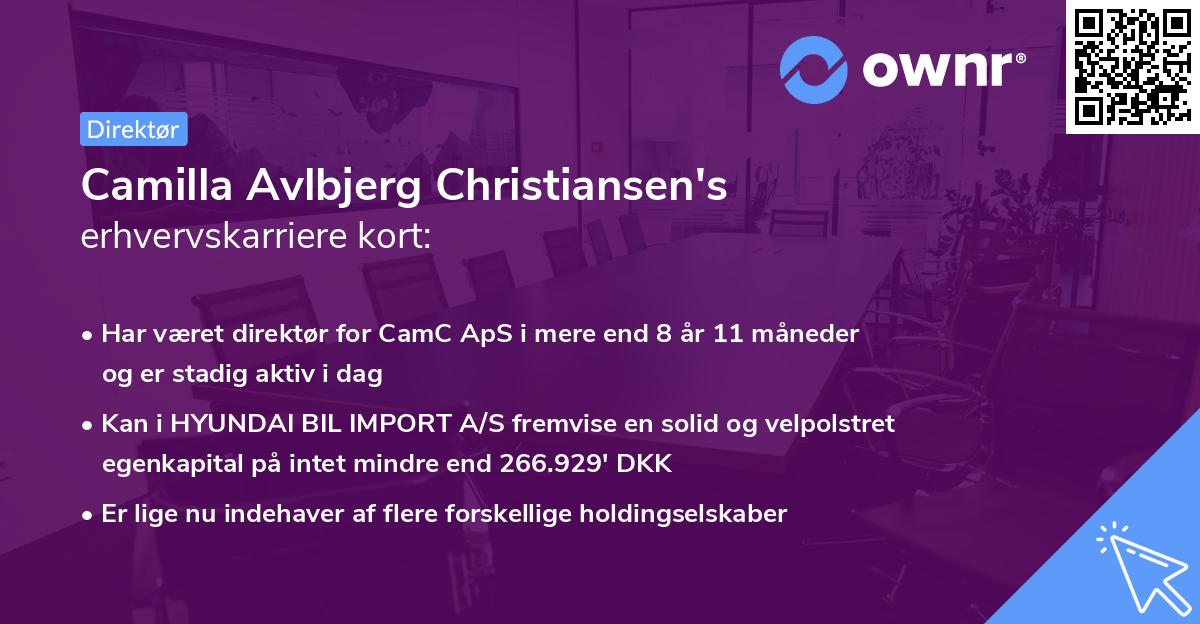 Camilla Avlbjerg Christiansen's erhvervskarriere kort