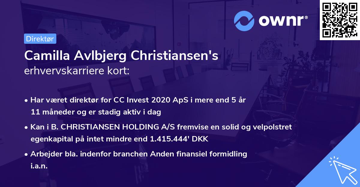 Camilla Avlbjerg Christiansen's erhvervskarriere kort