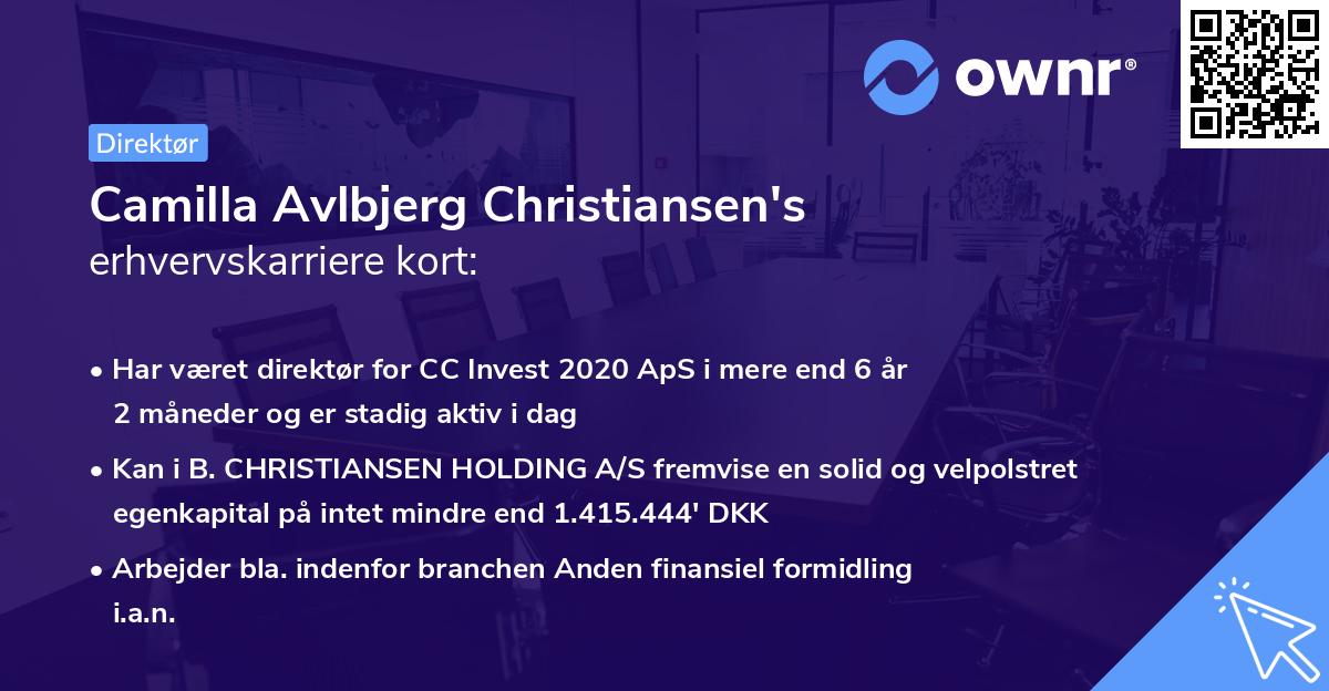 Camilla Avlbjerg Christiansen's erhvervskarriere kort