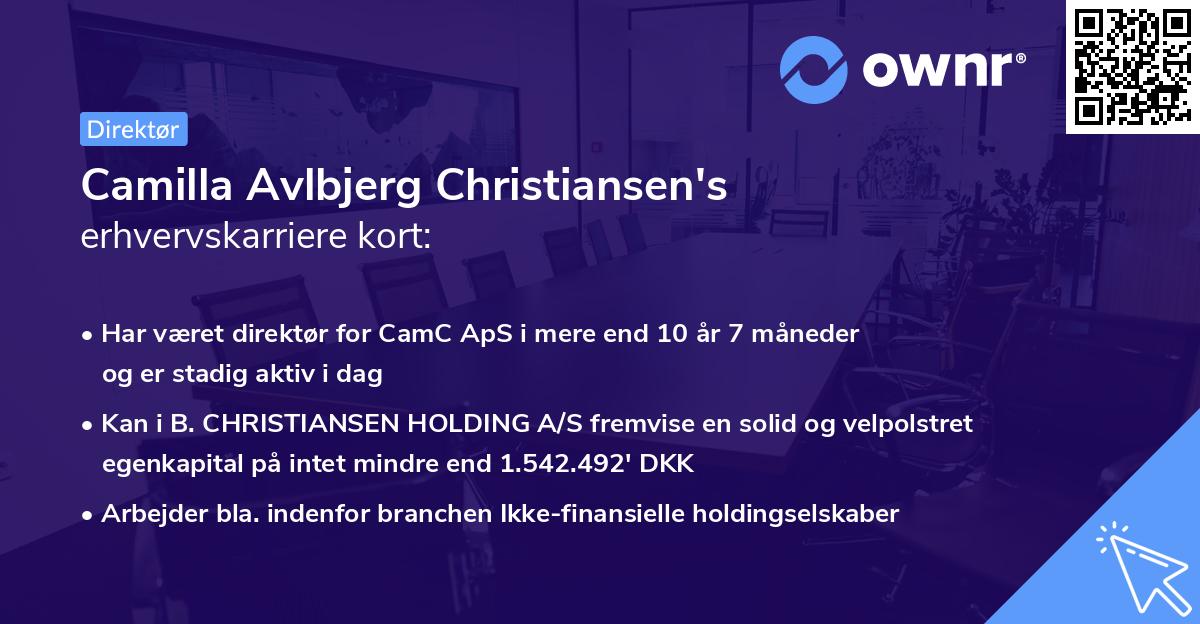 Camilla Avlbjerg Christiansen's erhvervskarriere kort