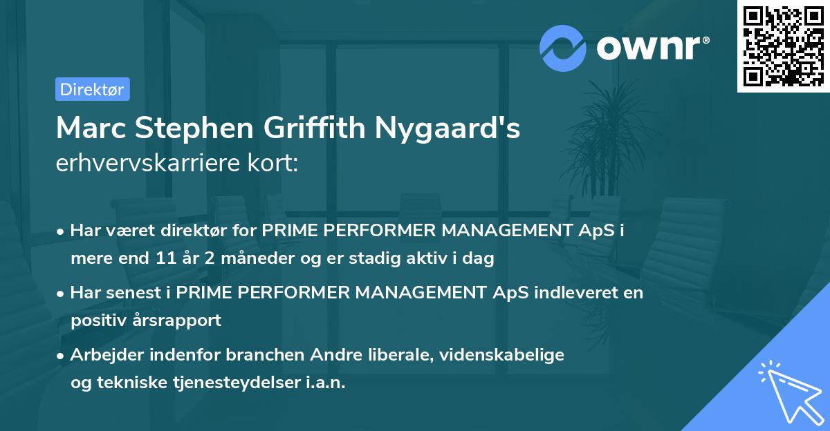 Marc Stephen Griffith Nygaard's erhvervskarriere kort