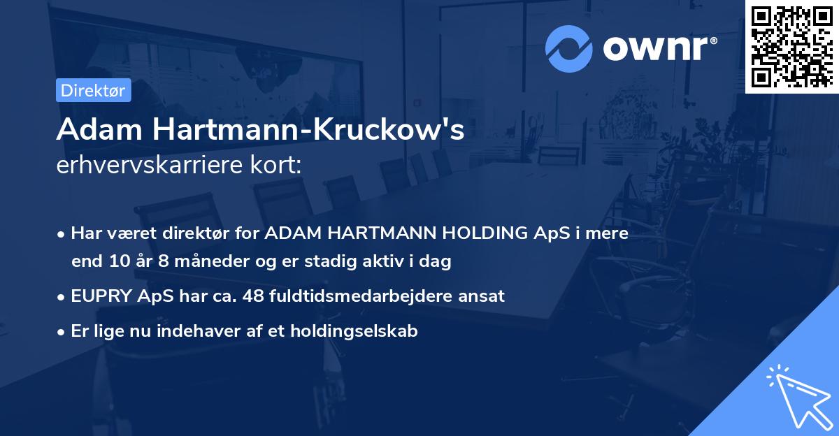 Adam Hartmann-Kruckow's erhvervskarriere kort