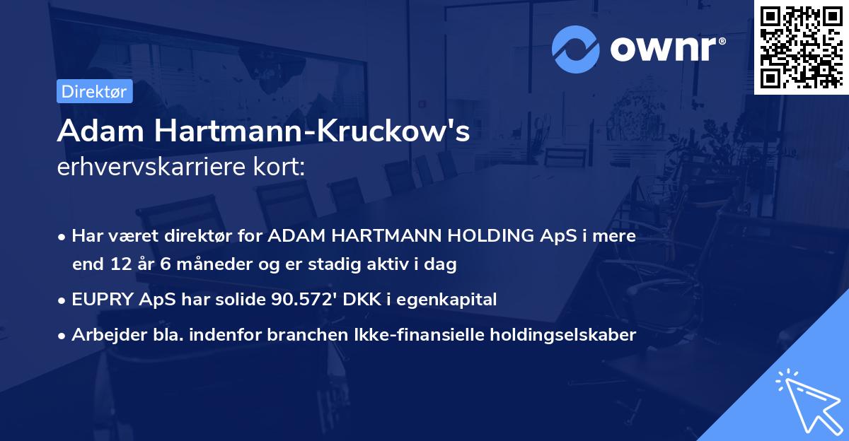 Adam Hartmann-Kruckow's erhvervskarriere kort