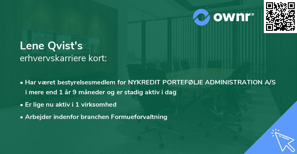 Lene Qvist's erhvervskarriere kort