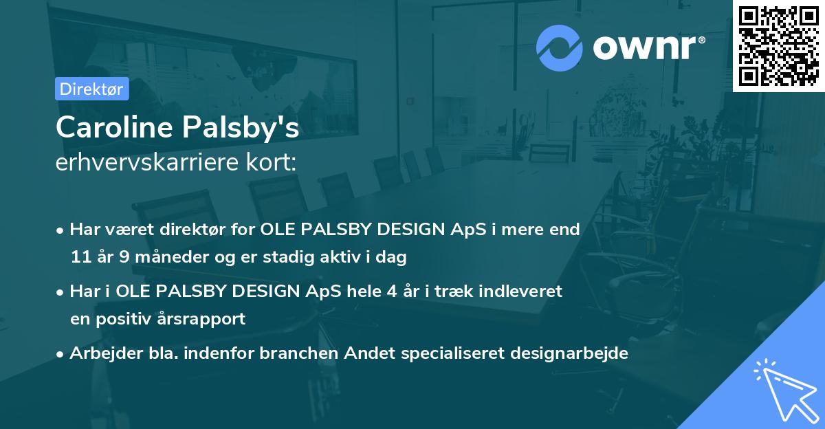 Caroline Palsby's erhvervskarriere kort