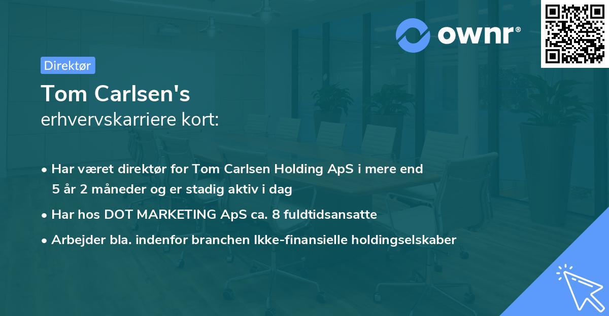 Tom Carlsen's erhvervskarriere kort