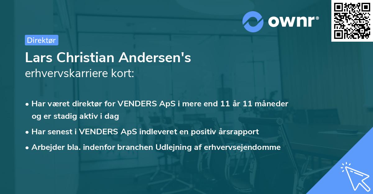 Lars Christian Andersen's erhvervskarriere kort