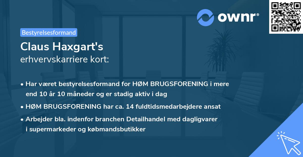 Claus Haxgart's erhvervskarriere kort