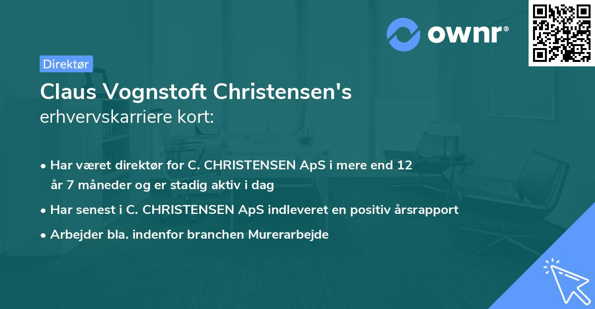 Claus Vognstoft Christensen's erhvervskarriere kort