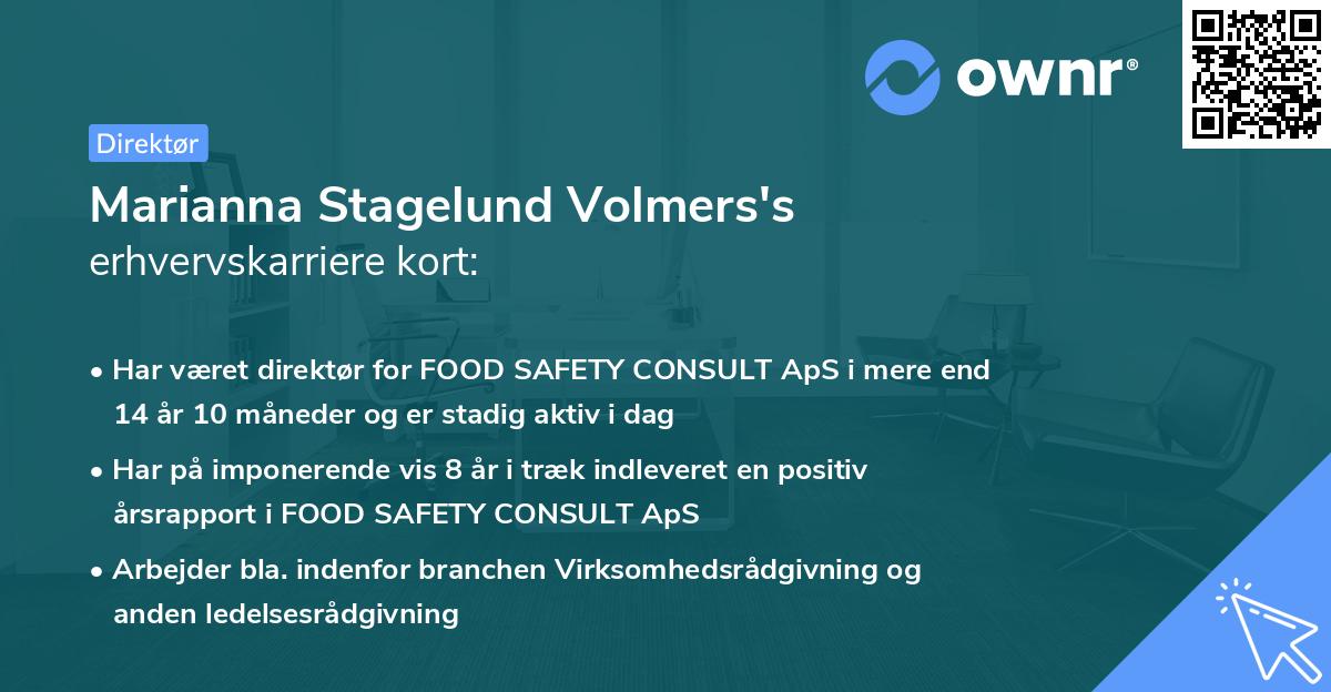 Marianna Stagelund Volmers's erhvervskarriere kort