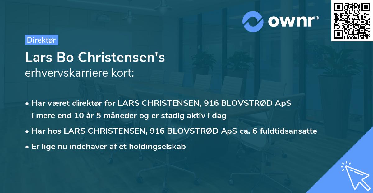 Lars Bo Christensen's erhvervskarriere kort