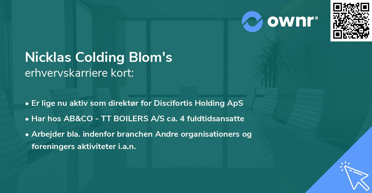 Nicklas Colding Blom's erhvervskarriere kort
