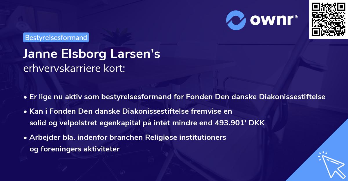 Janne Elsborg Larsen's erhvervskarriere kort