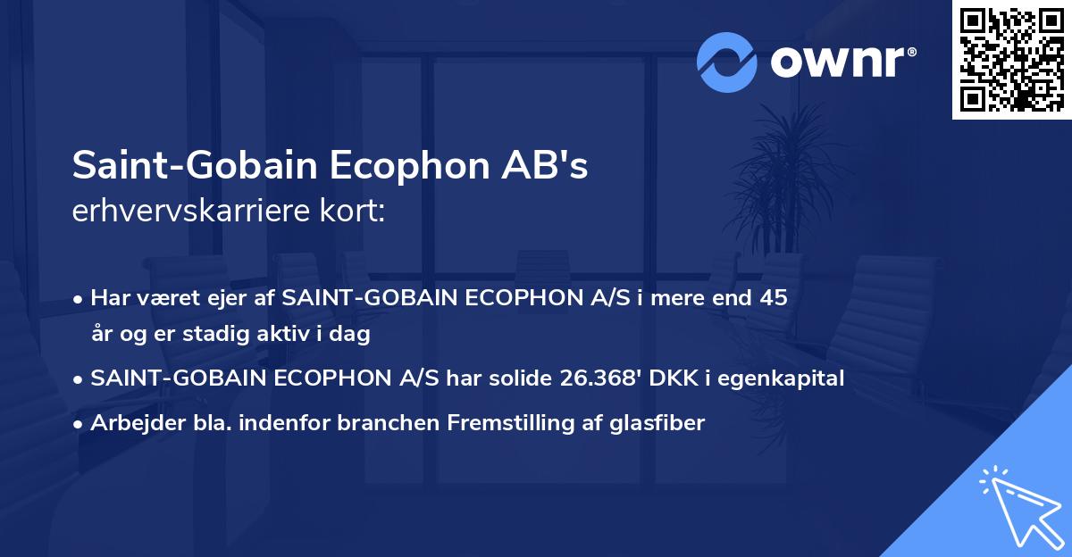 Saint-Gobain Ecophon AB's erhvervskarriere kort