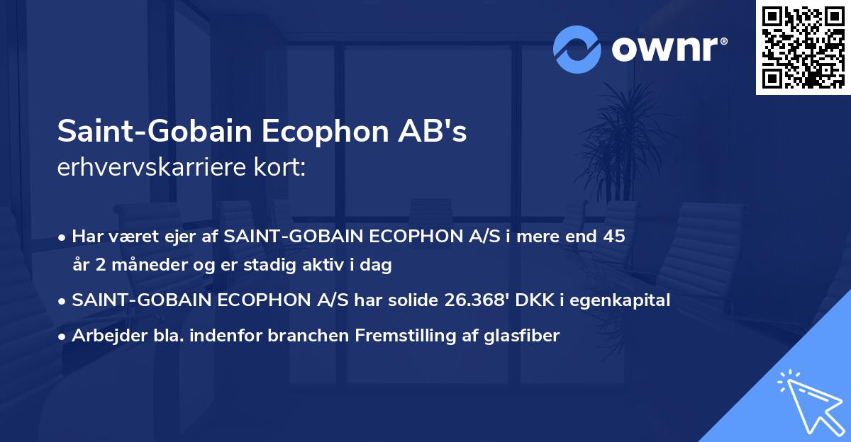 Saint-Gobain Ecophon AB's erhvervskarriere kort