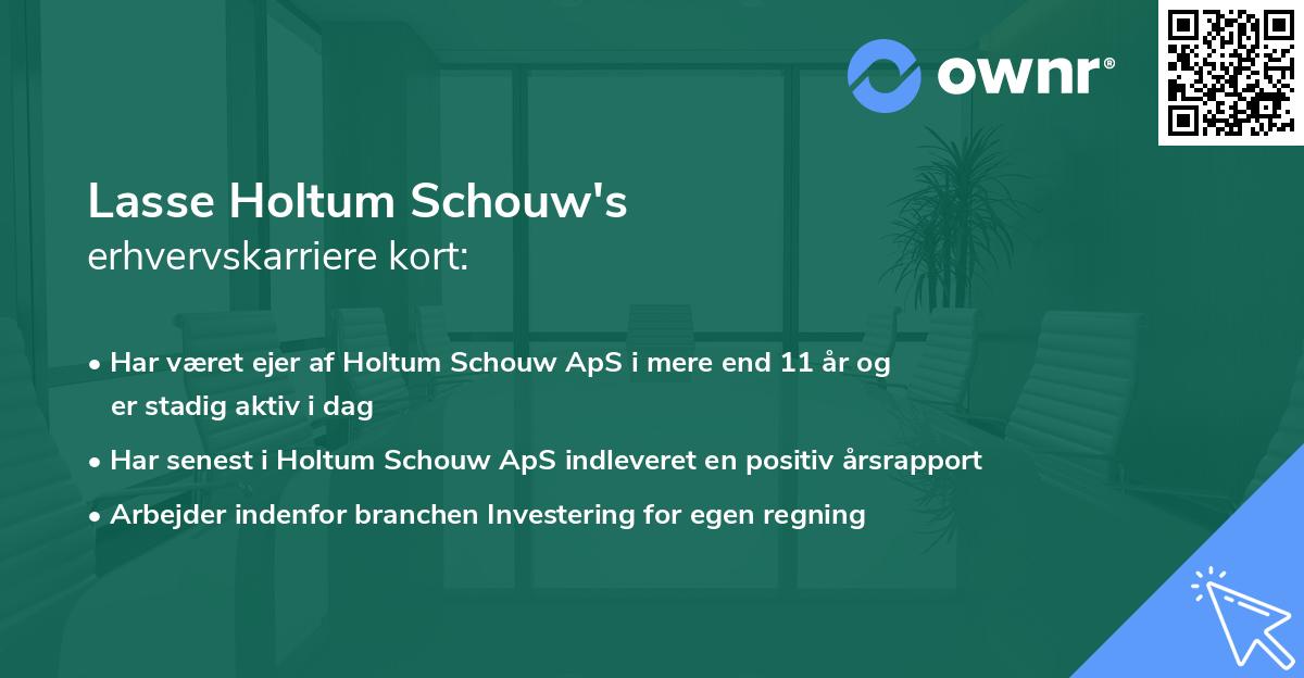 Lasse Holtum Schouw's erhvervskarriere kort