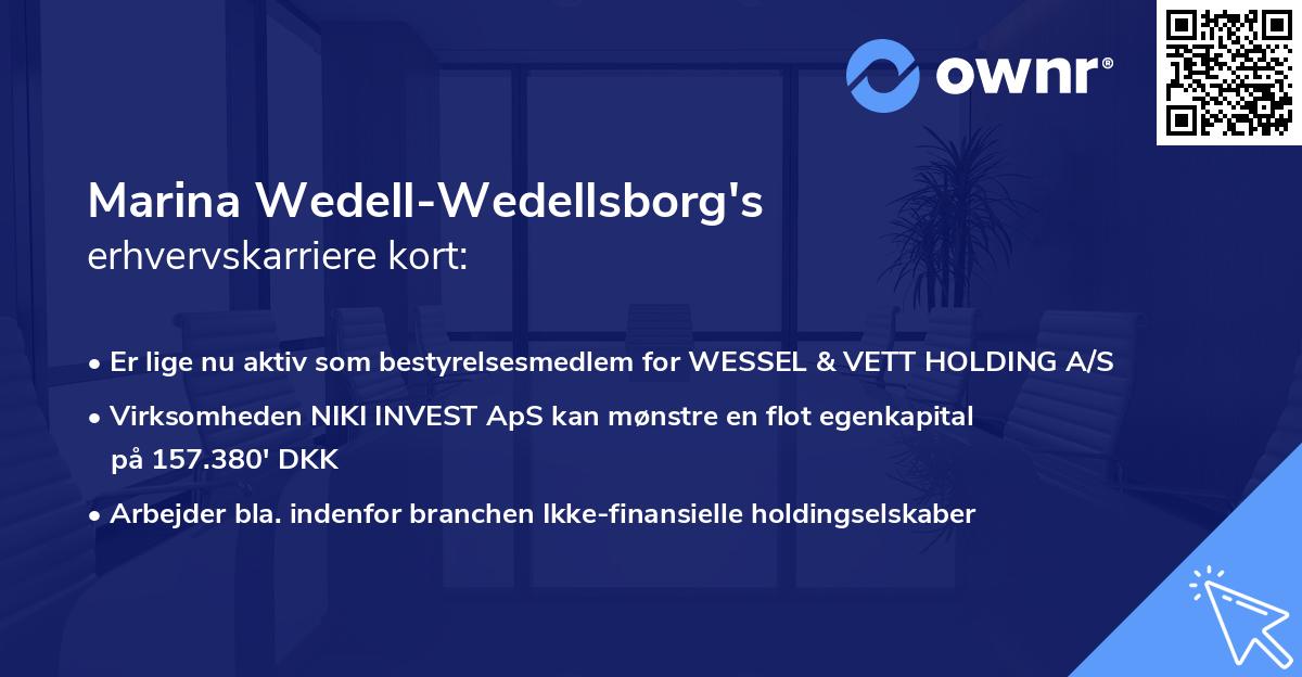 Marina Wedell-Wedellsborg's erhvervskarriere kort