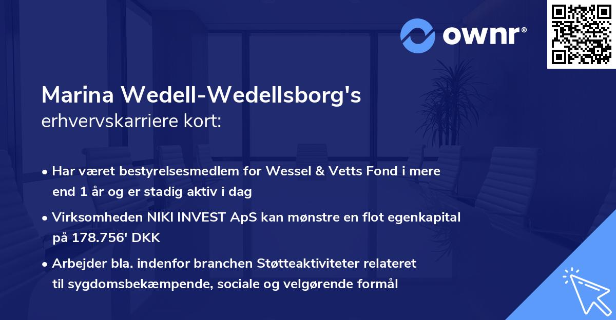 Marina Wedell-Wedellsborg's erhvervskarriere kort