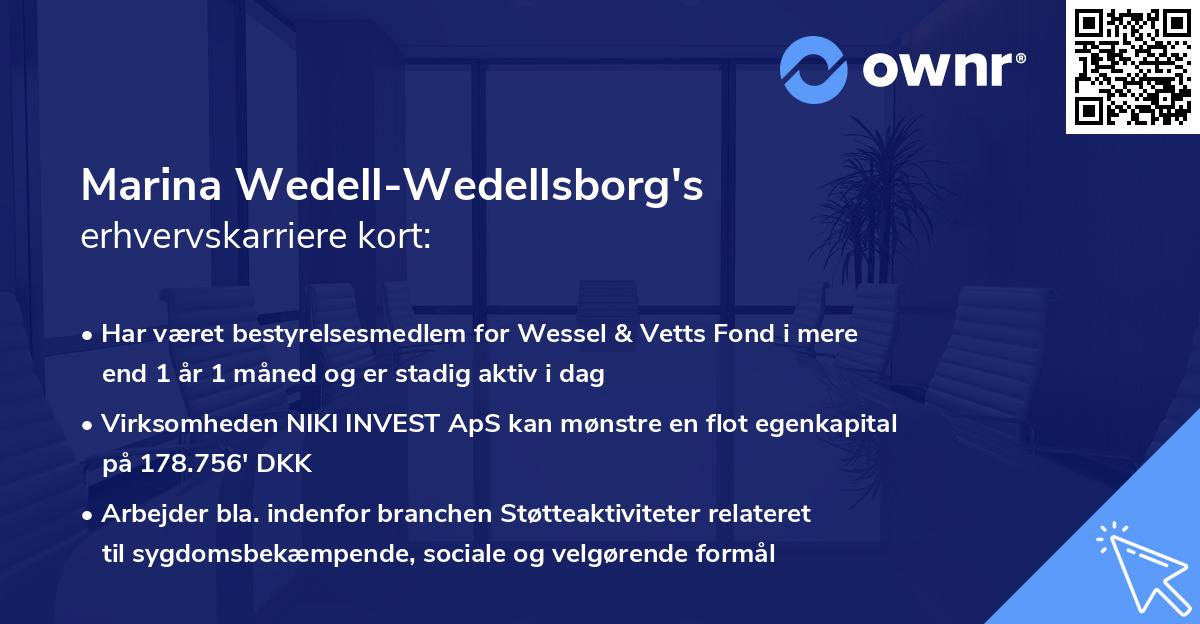 Marina Wedell-Wedellsborg's erhvervskarriere kort