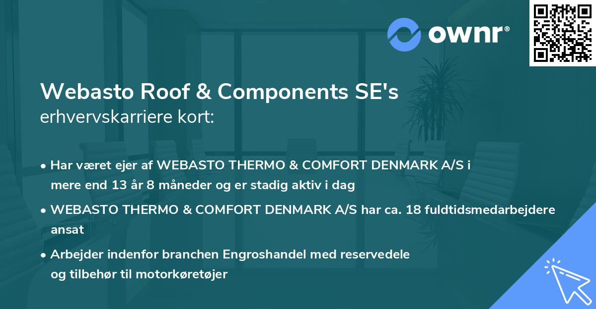 Webasto Roof & Components SE's erhvervskarriere kort