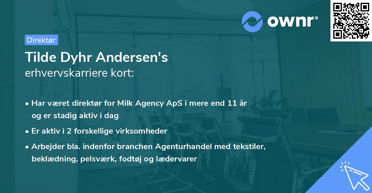 Tilde Dyhr Andersen's erhvervskarriere kort