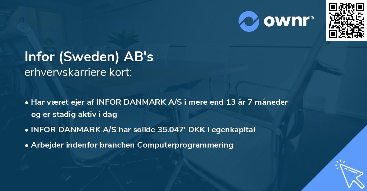 Infor (Sweden) AB's erhvervskarriere kort