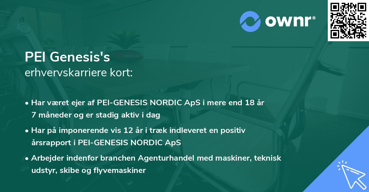 PEI Genesis's erhvervskarriere kort