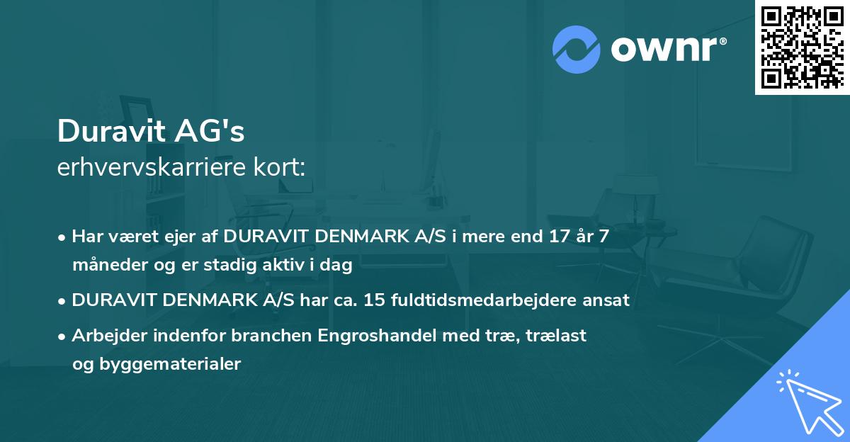 Duravit AG's erhvervskarriere kort