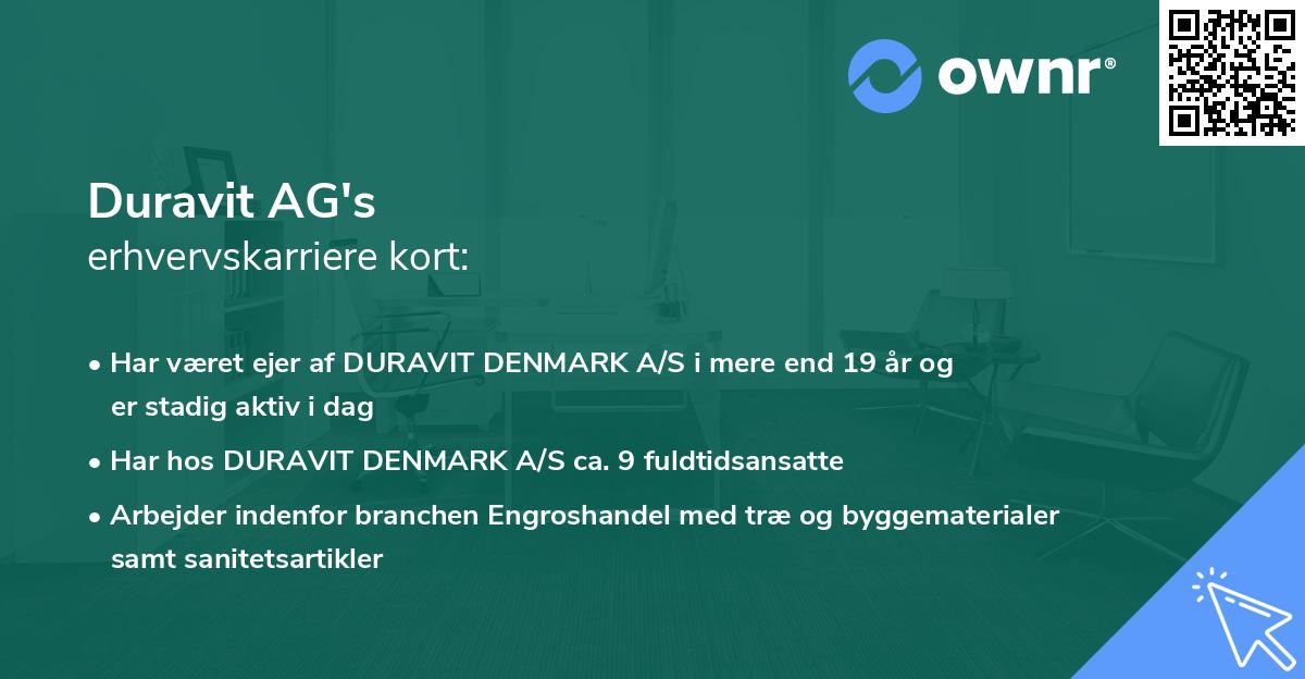 Duravit AG's erhvervskarriere kort