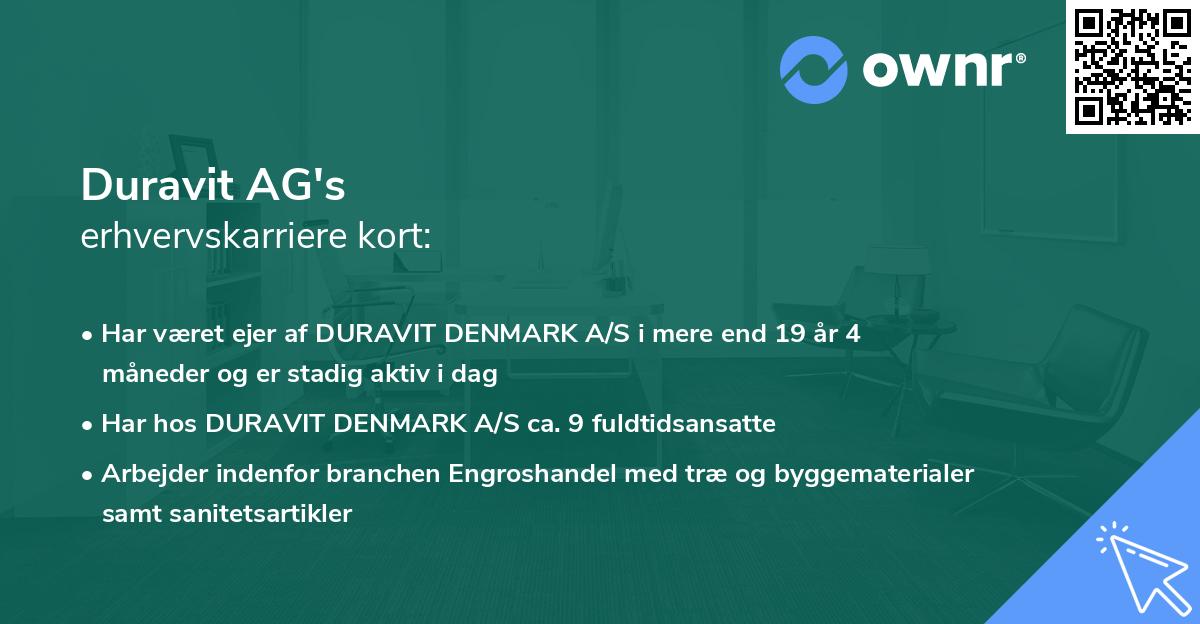Duravit AG's erhvervskarriere kort