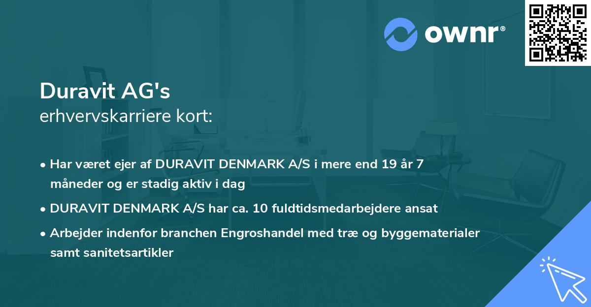 Duravit AG's erhvervskarriere kort
