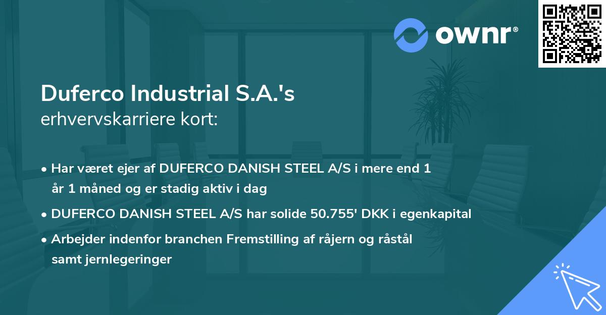Duferco Industrial S.A.'s erhvervskarriere kort