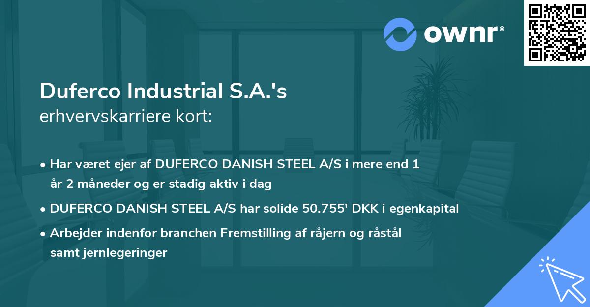 Duferco Industrial S.A.'s erhvervskarriere kort