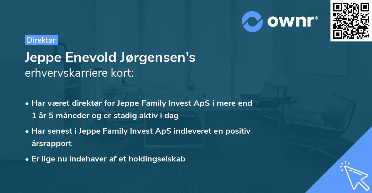 Jeppe Enevold Jørgensen's erhvervskarriere kort