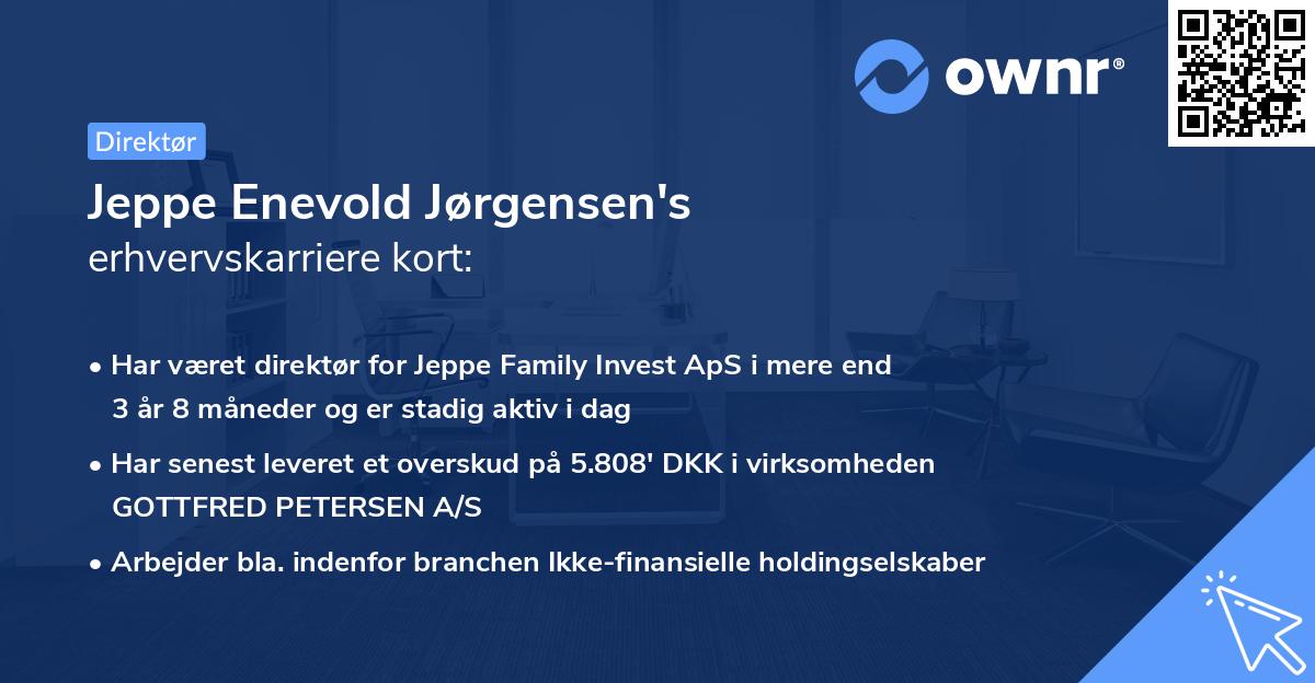 Jeppe Enevold Jørgensen's erhvervskarriere kort