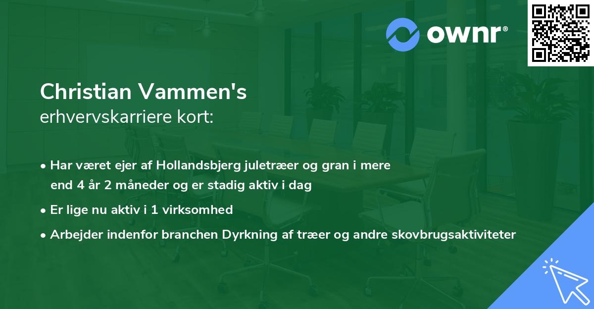 Christian Vammen's erhvervskarriere kort