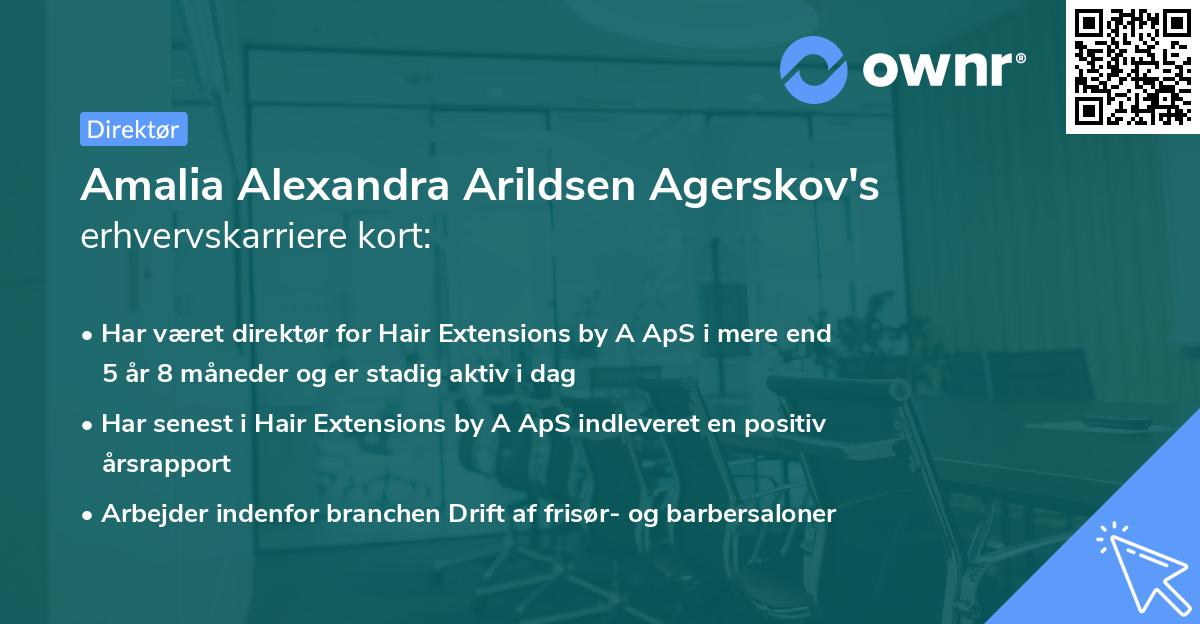 Amalia Alexandra Arildsen Agerskov's erhvervskarriere kort