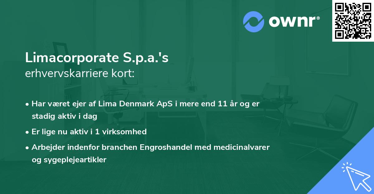 Limacorporate S.p.a.'s erhvervskarriere kort