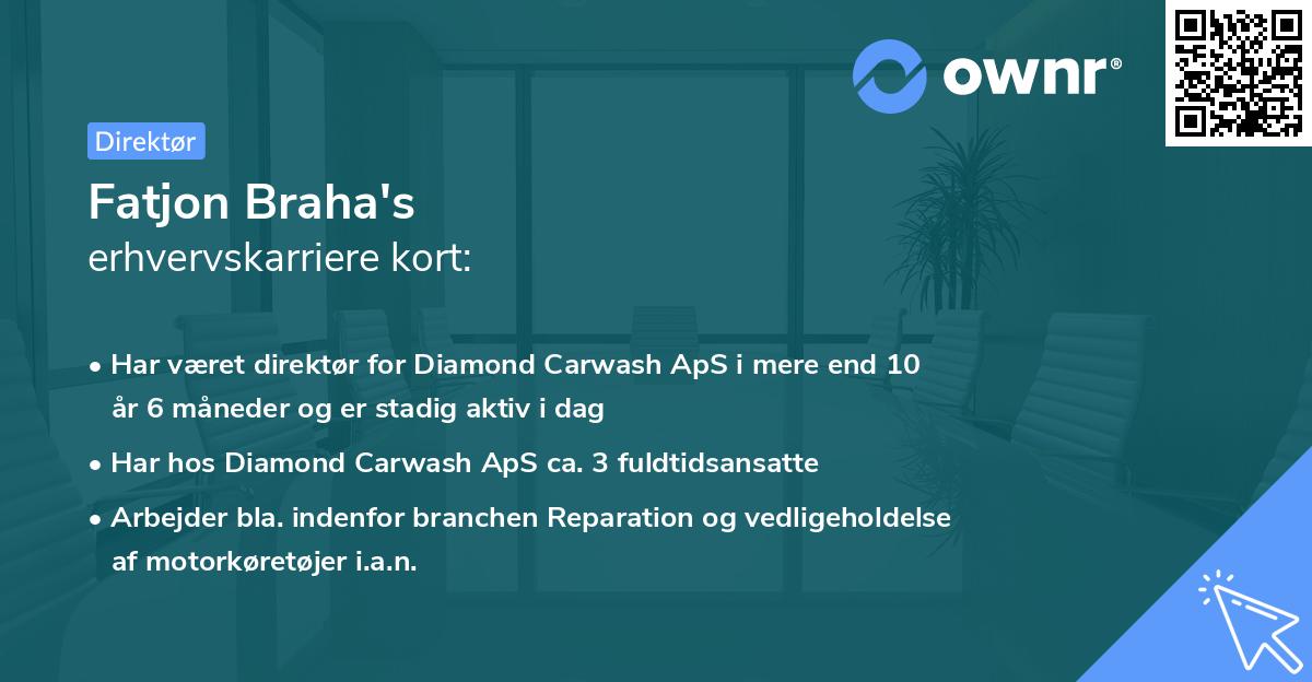 Fatjon Braha's erhvervskarriere kort