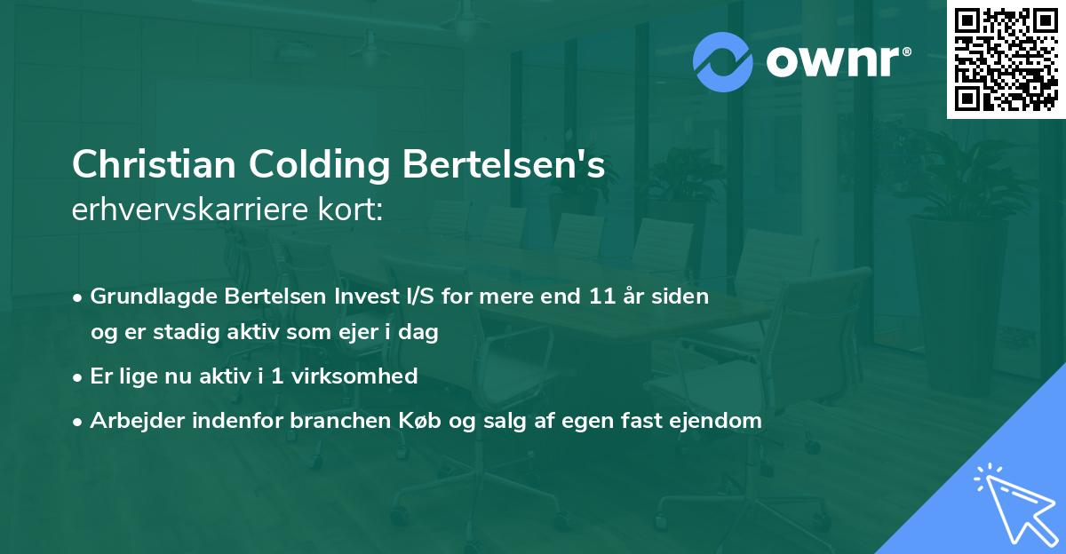 Christian Colding Bertelsen's erhvervskarriere kort