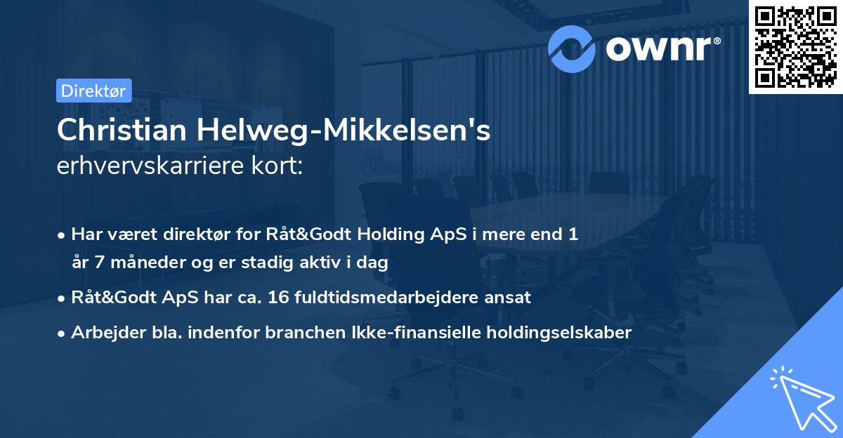 Christian Helweg-Mikkelsen's erhvervskarriere kort