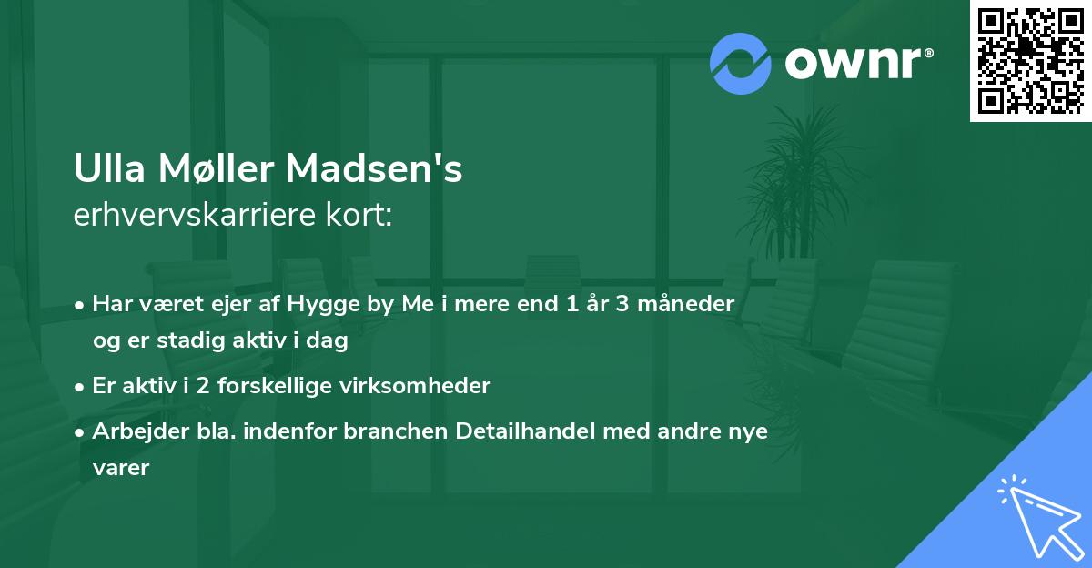 Ulla Møller Madsen's erhvervskarriere kort