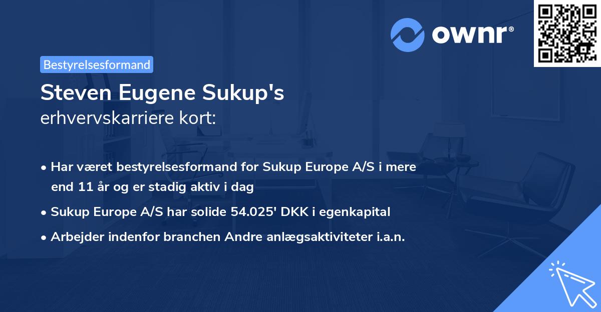 Steven Eugene Sukup's erhvervskarriere kort