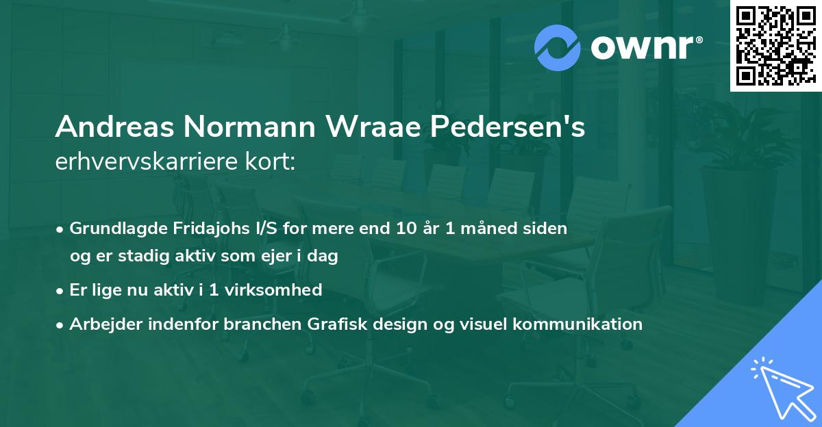 Andreas Normann Wraae Pedersen's erhvervskarriere kort