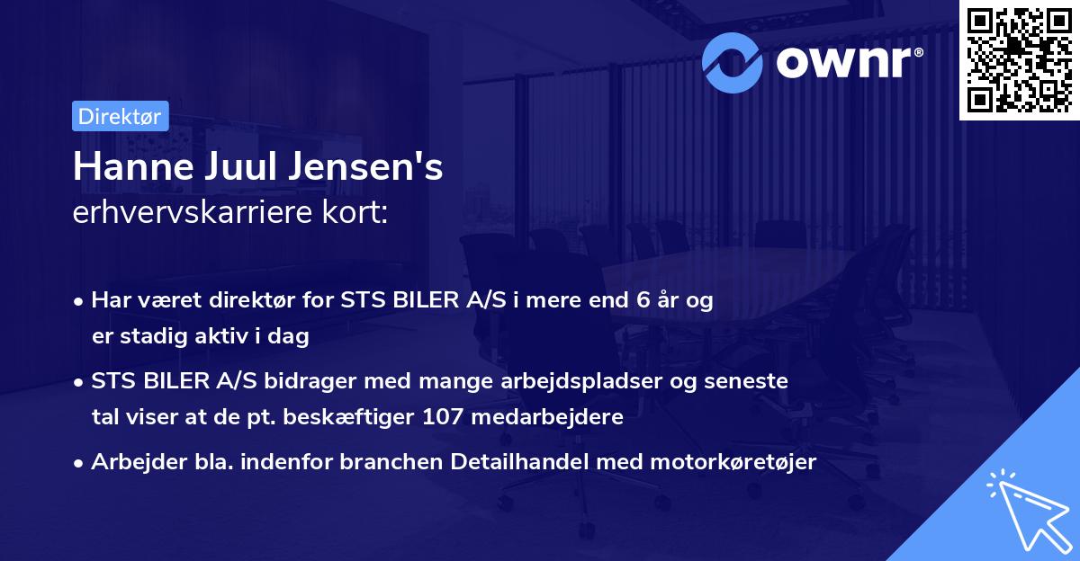 Hanne Juul Jensen's erhvervskarriere kort