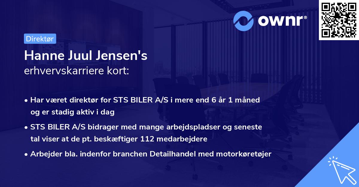Hanne Juul Jensen's erhvervskarriere kort