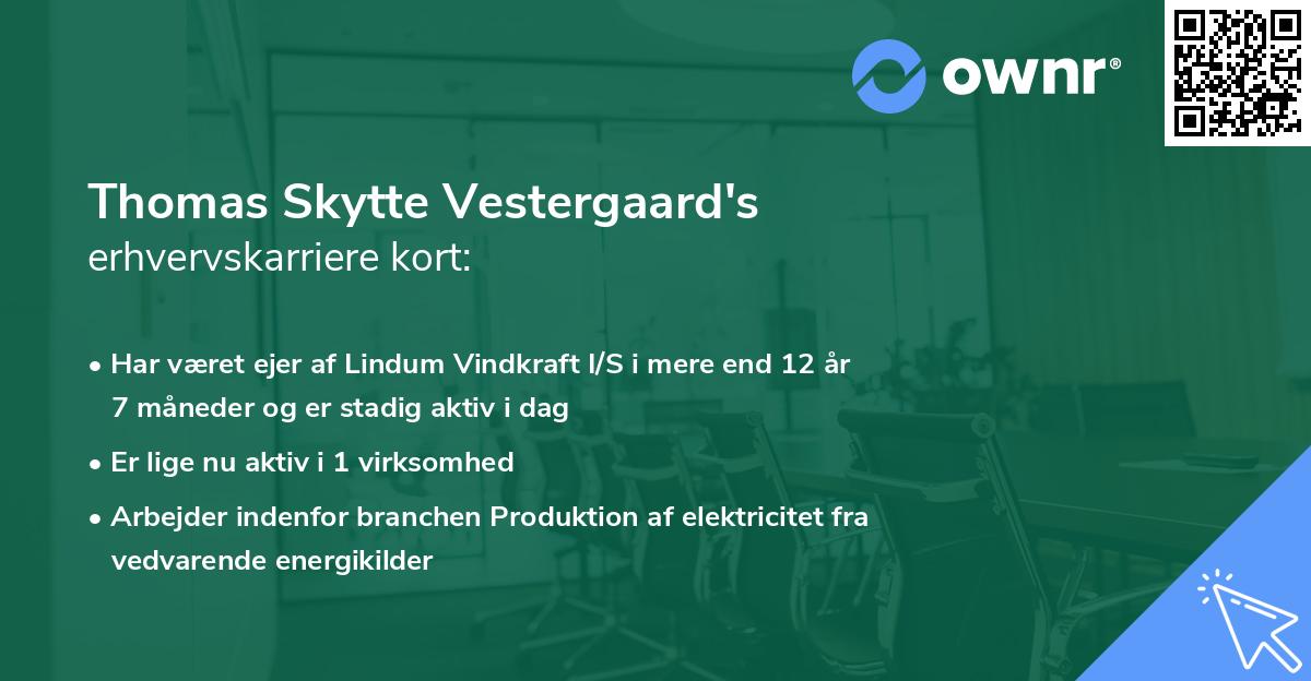 Thomas Skytte Vestergaard's erhvervskarriere kort