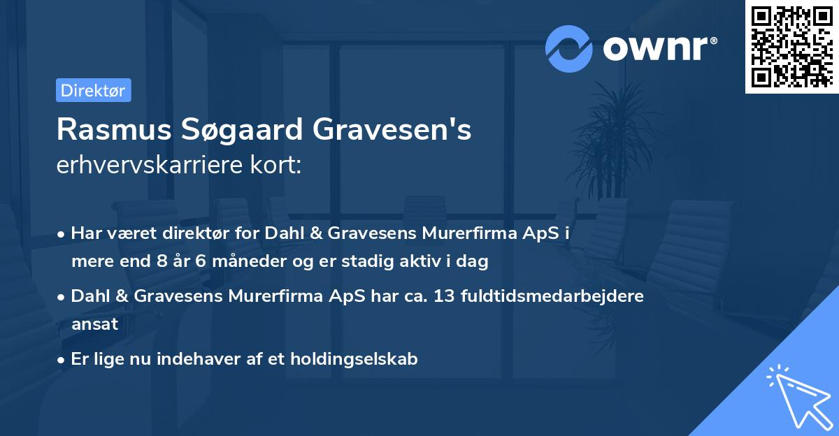 Rasmus Søgaard Gravesen's erhvervskarriere kort