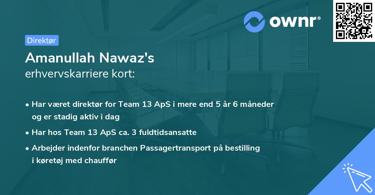 Amanullah Nawaz's erhvervskarriere kort