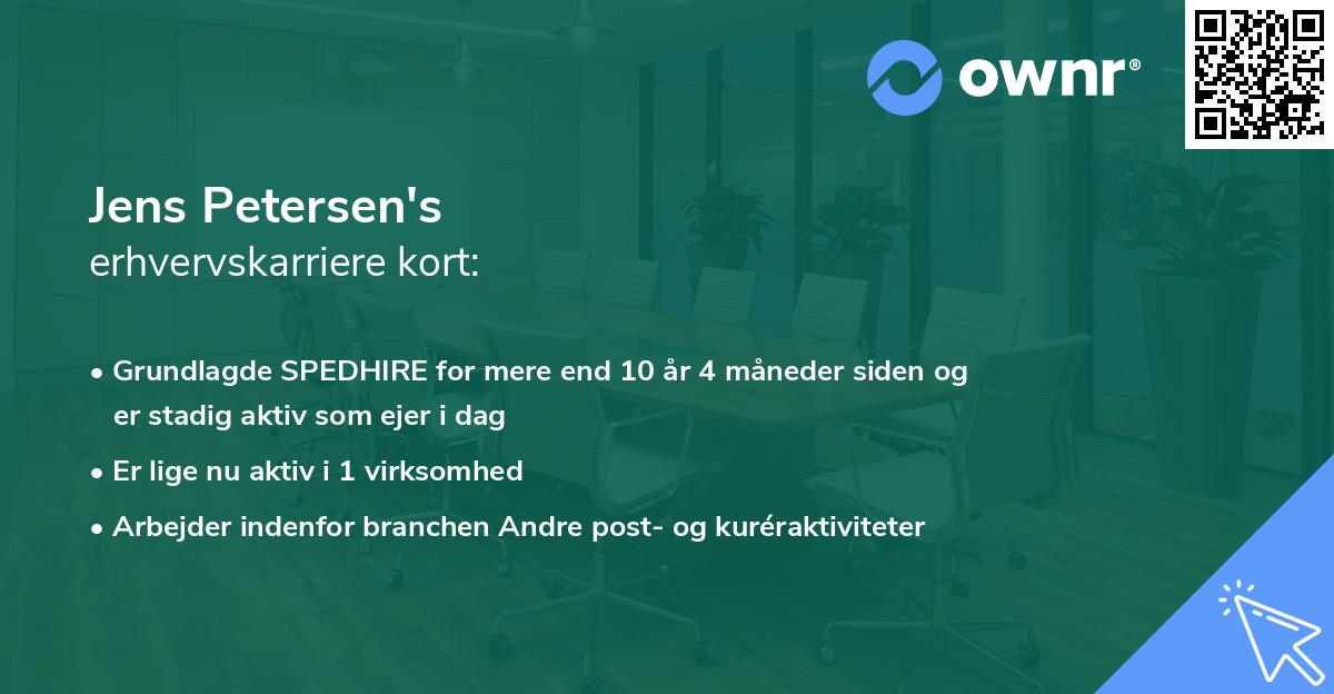 Jens Petersen's erhvervskarriere kort